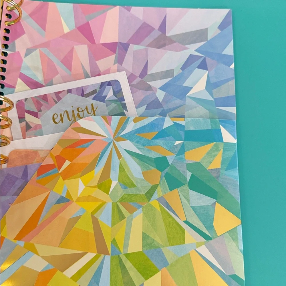 Colorful Geometric three ring Hardcover Notebook Cover